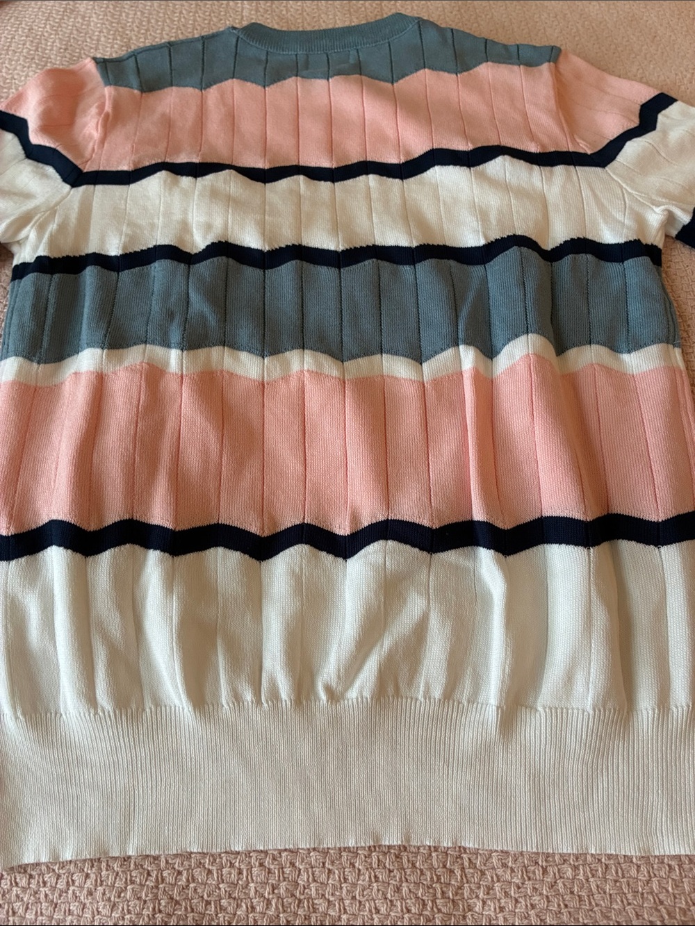 YAL Striped Crewneck Sweater in Pink, Blue & White - Picture 10 of 12